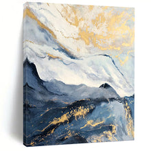 Load image into Gallery viewer, “Gilded Mountain Peaks” Abstract Landscape Painting on Canvas, Luxurious Nature Art DKH943