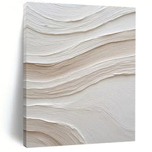 Load image into Gallery viewer, Large White - Textured Wave Canvas – Great for Contemporary Bedroom & Minimalist Art Gallery LargeART0722