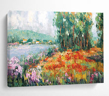 Load image into Gallery viewer, “Lakeside Flower Field” - Colorful Landscape Abstract Acrylic, Great for Garden Room and Sunroom DLZ228