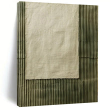 Load image into Gallery viewer, Large - Scale Hand - painted Linen and Ribbed Green Acrylic Art for Bohemian - Style Studies LargeART0219