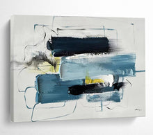 Load image into Gallery viewer, Blue & Black Abstract - Modern Living Room Art LargeART1561