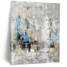 Load image into Gallery viewer, Urban Abstract in Gray & Color – Mixed - Media Cityscape Inspired DTP248