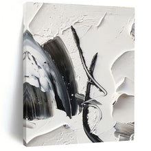 Load image into Gallery viewer, More Black - White Textured Strokes Art - Great for Modern Monochrome Kitchen & Art - focused Library LargeART0702
