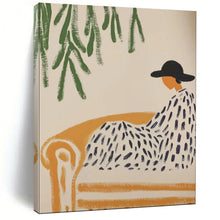 Load image into Gallery viewer, Green - Orange - Black Abstract Relaxation Art, Suited for Tranquil Reading Nook & Serene Bedroom LargeART2047