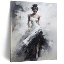 Load image into Gallery viewer, Black & White Figurative Abstract Painting, Ideal for Elegant Bedroom & Art - Themed Lounge LargeART2133