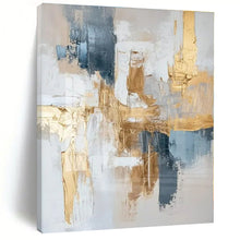 Load image into Gallery viewer, Neutral and Gold Abstract Composition Canvas Painting, Ideal for Modern Living Room & Refined Conference Room LargeART1242