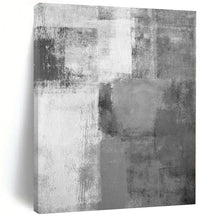 Load image into Gallery viewer, Oversized Gray - White Block Abstract Acrylic Art for Minimalist Home & Studio Lounge LargeART0377