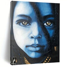 Load image into Gallery viewer, Blue - Hued Abstract Portrait Art, Ideal for Modern Studio & Bold Personal Space LargeART2152