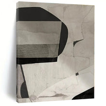 Load image into Gallery viewer, Gray - Black Geometric Collage Acrylic Art - Ideal for Industrial Art Gallery & Modern Loft LargeART0558