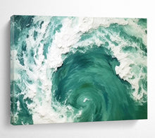 Load image into Gallery viewer, Swirling Turquoise Ocean Wave Abstract acrylic painting DLZ064