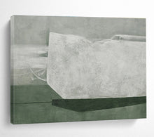 Load image into Gallery viewer, Gray - White Textured Abstract Painting on Canvas - “Silent Form” DKH611