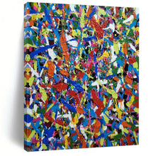 Load image into Gallery viewer, Rainbow Splatter Celebration Art for Kids’ Playroom & Vibrant Art Café LargeART0899
