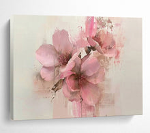 Load image into Gallery viewer, Hand - painted Large - Scale Soft Pink Floral Bouquet Acrylic Art for Romantic Bedroom Decor LargeART1754