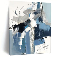Load image into Gallery viewer, Blue & Gray Dynamic Abstract Painting, Perfect for Creative Studio & Modern Lounge LargeART2082