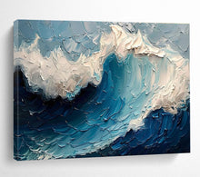Load image into Gallery viewer, Textured Wave Painting on Canvas - “Powerful Ocean Waves” DKH766