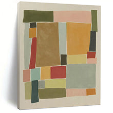 Load image into Gallery viewer, “Colorful Geometric Blocks” Abstract Modern Painting on Canvas, Playful Decor DKH964