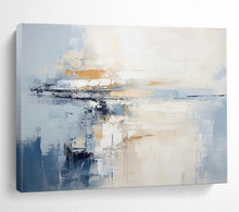 Load image into Gallery viewer, Minimalist Blue and Beige Seascape Abstract acrylic painting DLZ090