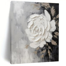 Load image into Gallery viewer, Textured White Rose Abstract Painting, Suited for Elegant Bedroom & Sophisticated Salon LargeART1466