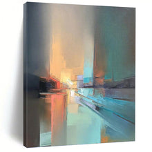 Load image into Gallery viewer, “Urban Twilight Hues” - Abstract Cityscape Painting, Perfect for Living Room, Abstract Painting on Canvas DKH1066