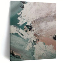Load image into Gallery viewer, Turquoise and White Abstract Acrylic Art - Ideal for Beach - themed Home Office & Coastal Living Room LargeART0554