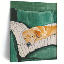 Load image into Gallery viewer, Sleeping Dog on Sofa Abstract Painting, Ideal for Family Room & Pet - Lovers’ Bedroom LargeART2032