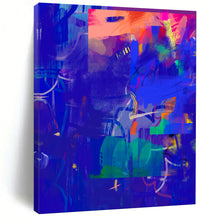 Load image into Gallery viewer, Deep Blue Abstract Symphony Painting, Perfect for Sophisticated Home Office & Calm Lounge LargeART2007