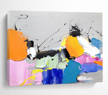 Load image into Gallery viewer, “Colorful Abstract Shapes on Grey” - Expressionistic Abstract Acrylic, Ideal for Creative Office and Art Gallery DLZ267
