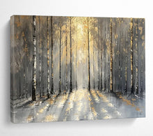 Load image into Gallery viewer, Golden Forest “Mystic Pathway” Painting on Canvas, Enchanted Landscape Art DKH802