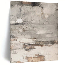 Load image into Gallery viewer, Neutral Textured Abstract with Patches Art for Industrial - style Apartment & Rustic Art Studio LargeART0972