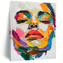 Load image into Gallery viewer, “Expressive Color - Filled Face” – Abstract Portrait Oil Painting with Vivid Brushstrokes DTP090