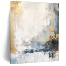 Load image into Gallery viewer, Gray, Gold & Blue Abstract, Perfect for Chic Home Office & Elegant Dining Room LargeART1339
