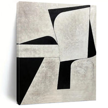 Load image into Gallery viewer, “Geometric Monochrome Abstraction” - Grey, Black Abstract Art on Canvas DKH1128