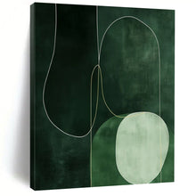 Load image into Gallery viewer, Green Geometric Abstract Art for Botanical - themed Bedroom & Modern Yoga Studio LargeART0937