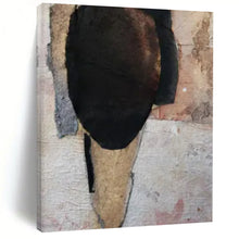 Load image into Gallery viewer, Mixed - Media Abstract Head Art, Neutral - Toned Textured Collage for Minimalist Living Room & Artistic Bedroom LargeART2224