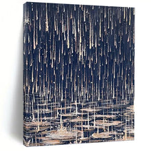 Load image into Gallery viewer, “Rainy Night Abstract” - Blue, Grey, White Abstract Art on Canvas DKH1325