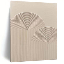 Load image into Gallery viewer, Grand Hand - painted Textured Beige Arches Acrylic Art for Serene Bedrooms LargeART0141