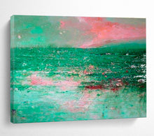 Load image into Gallery viewer, Green - Blue Abstract Sea Painting On Canvas DKH398