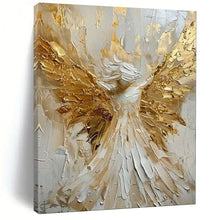 Load image into Gallery viewer, Textured Gold Angel Abstract Painting, Suited for Spiritual Meditation Room & Ornate Bedroom LargeART1908