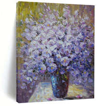 Load image into Gallery viewer, “Impressionistic Purple Flower Bouquet” - Purple, White Floral Art on Canvas DKH1346