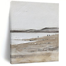 Load image into Gallery viewer, “Minimalist Beach Scene” - Textured Landscape Art on Canvas DKH1674