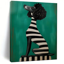 Load image into Gallery viewer, Green - Black - White Abstract Pet Portrait, Perfect for Playful Kids’ Room & Eclectic Living Room LargeART2049