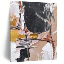 Load image into Gallery viewer, Pink - Gold - Black Abstract Acrylic Art - Great for Bohemian Living Room & Glamorous Dressing Room LargeART0560