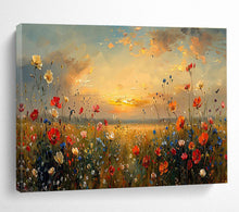 Load image into Gallery viewer, Sunset Flower Field Abstract Painting for Dreamy Nursery & Romantic Restaurant DKH257