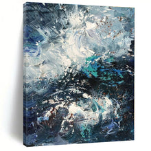 Load image into Gallery viewer, Turbulent Sea Abstract Painting, Suited for Ocean - Lover’s Bedroom & Dramatic Living Room LargeART1352