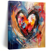 Load image into Gallery viewer, Colorful Heart Abstract Canvas Painting, Perfect for Romantic Bedroom & Art - Filled Wedding Venue LargeART1273