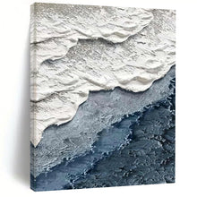 Load image into Gallery viewer, “Textured Coastal Layers” – Layered white, gray, and blue textured forms, evoking a coastal scene. DTP325