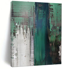 Load image into Gallery viewer, Green Abstract Textures Painting, Ideal for Modern Office & Nature - Inspired Living Room LargeART2021