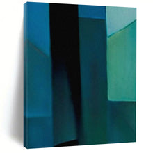 Load image into Gallery viewer, Dark Geometric Abstract Art, Moody Blue Layers for Dramatic Living Room & Edgy Studio LargeART2256