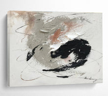Load image into Gallery viewer, Minimalist Abstract Painting with Gray, Black, and White for Contemporary Studio & Calm Bedroom DKH312