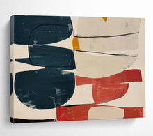 Load image into Gallery viewer, Abstract Painting on Canvas: Color - Blocked Curved Shapes - “Vibrant Harmony” DKH590